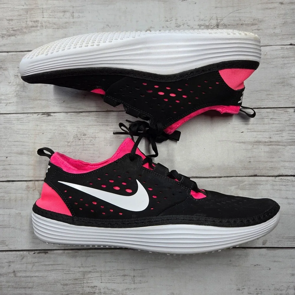 Nike Solarsoft Costa Low Sneakers Men 9 Black Pink 631389-016 Athletic Shoes